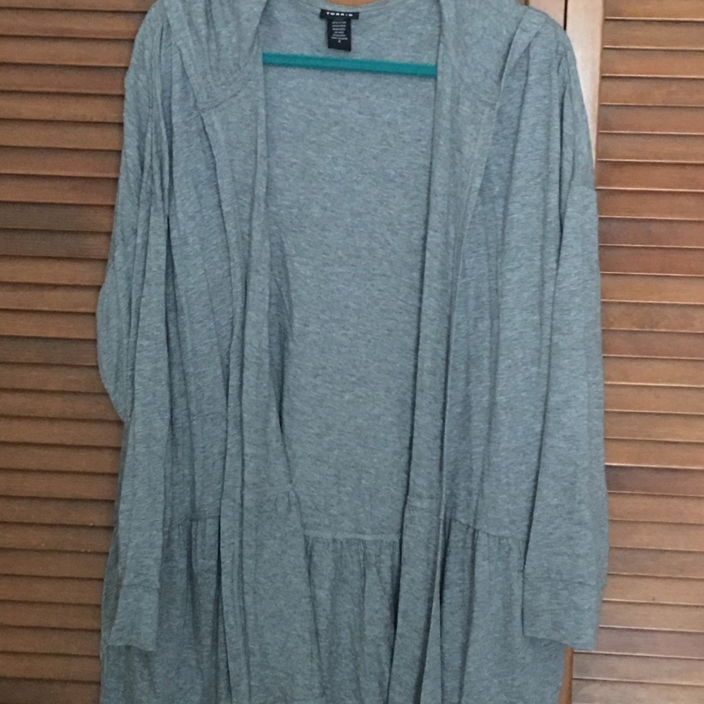 Torrid open front, hooded cardigan